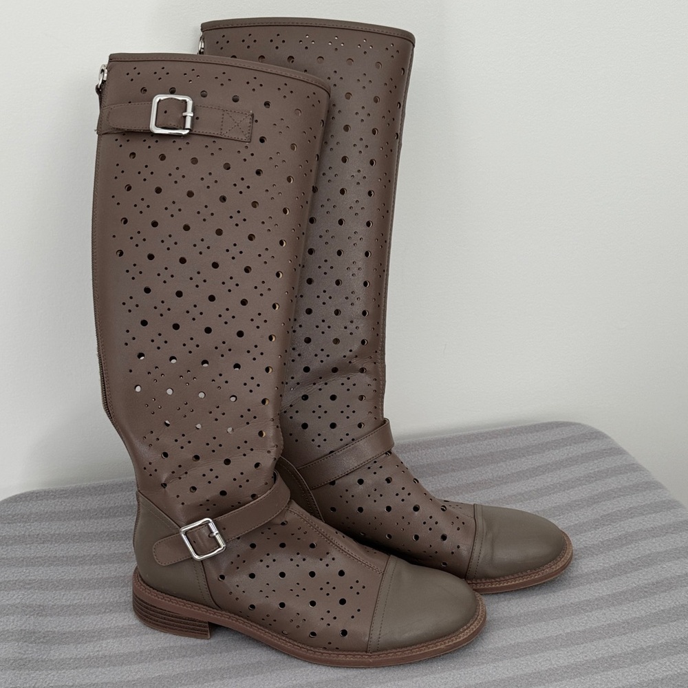 Perforated Boots in Brown